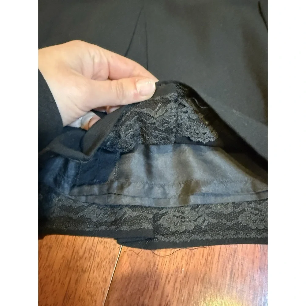 CHANEL Pleated Skirt Fully Lined Wool Mid Length 23in Long |‎ Black | UK 38 US 6
